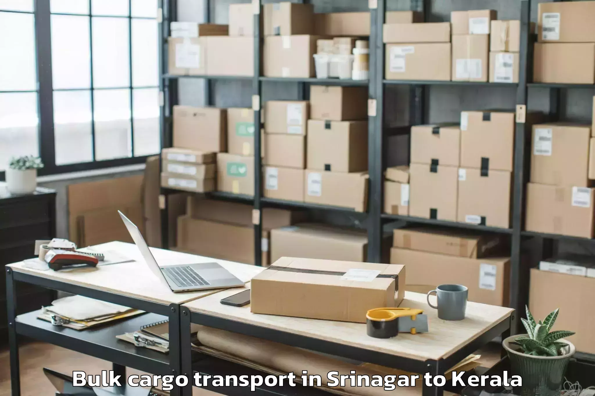 Affordable Srinagar to Kochi Bulk Cargo Transport